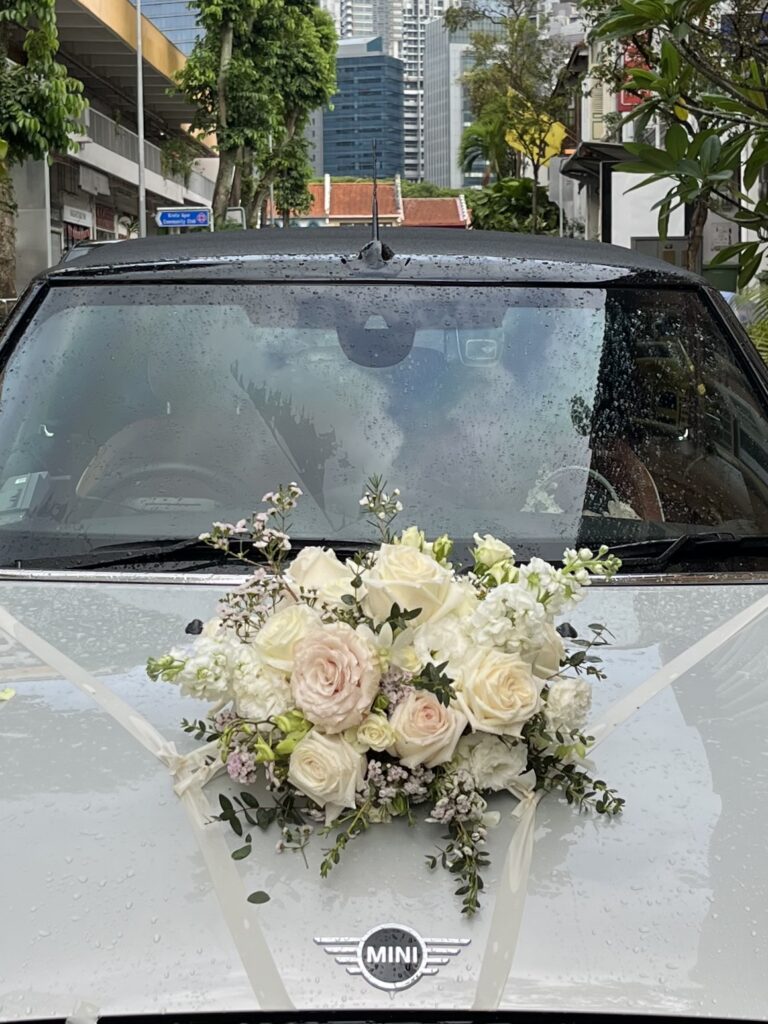 Elegant Bridal Wedding Car Decor in Singapore