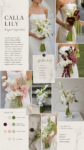 Calla Lily Reverie wedding bouquet inspiration moodboard